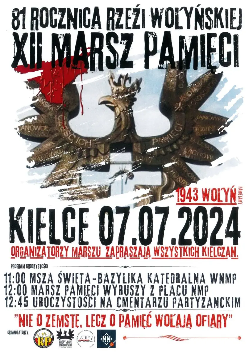 Kieleckie obchody 81. rocznicy ludobójstwa na Wołyniu - zdjęcie główne