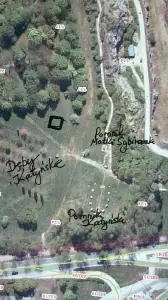 Nowa lokalizacja Pomnika zaznaczona kwadratem na mapce